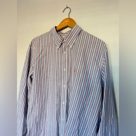 Brooks Brothers • Milano Pima Cotton Non Iron Striped Button Down Shirt Sz XL - Picture 2 of 9